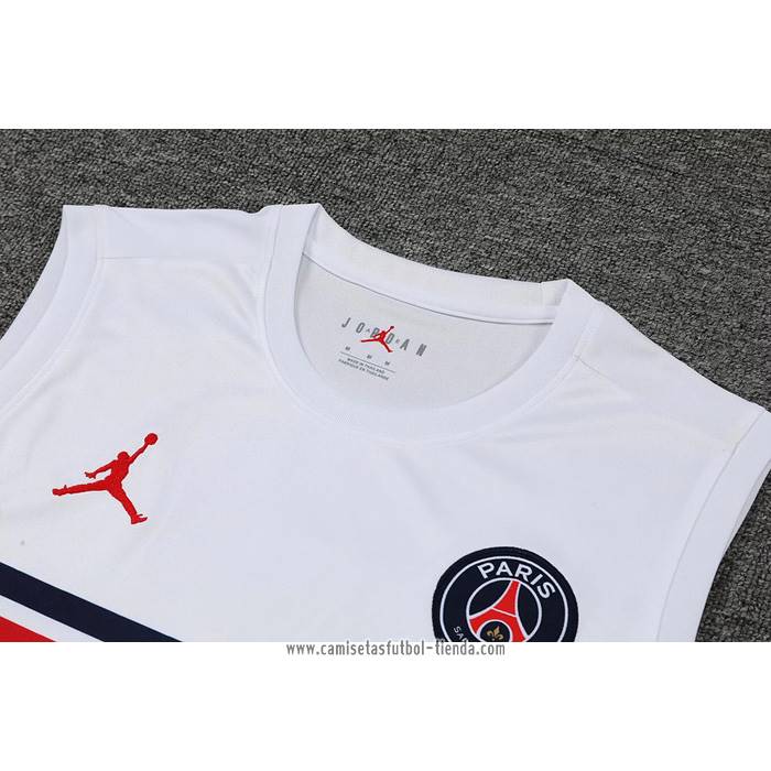 Camiseta de Entrenamiento Paris Saint-Germain 2022 2023 Sin Mangas Blanco y Rojo